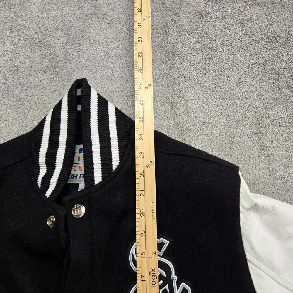 Chicago White Sox Embroidered Wool and Leather Jacket Mens Small JH Design Group